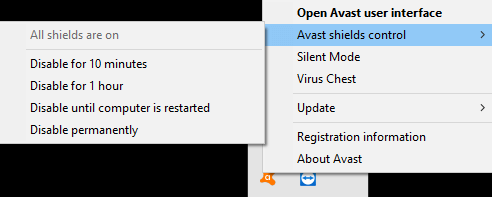 disable avast window Hamachi services stopped.