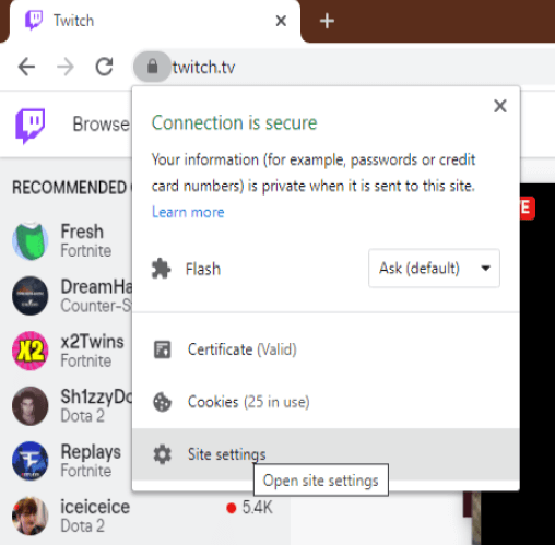 twitch error 5000 flash player