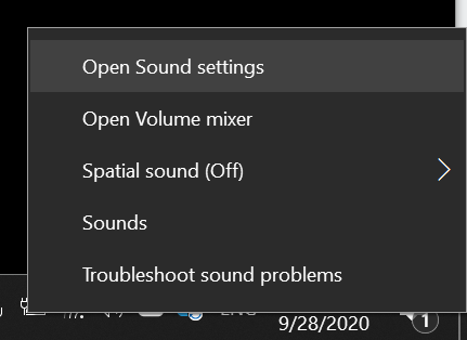 open sound settings WINDOWS 10 Discord Mic Not Working