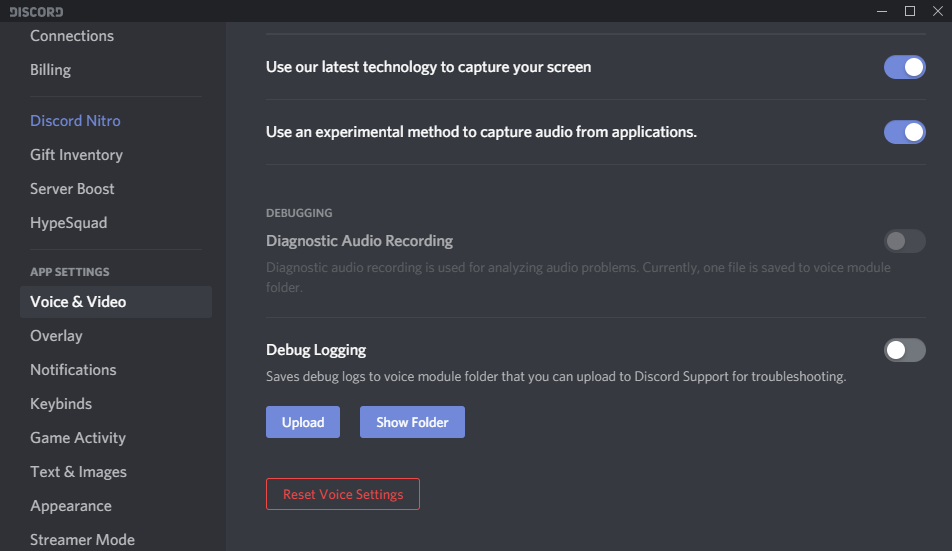 reset voice setting Discord Mic Not Working