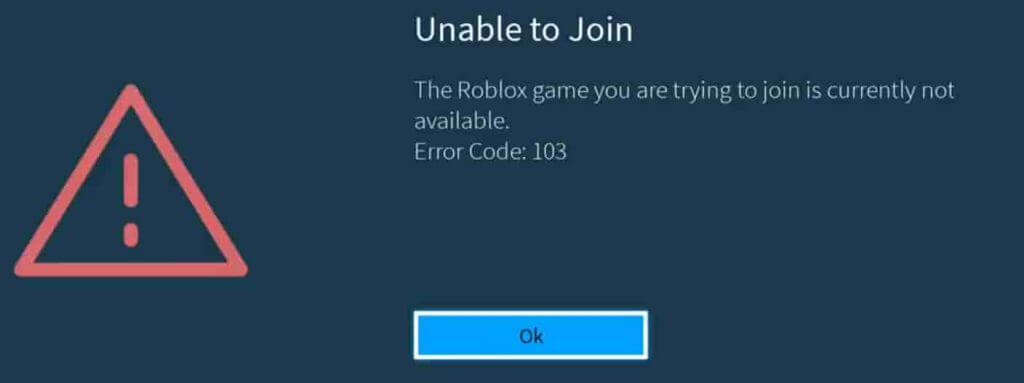 Roblox Error Code 103 On Xbox One Unable To Join 2021 - roblox error code 103 fix