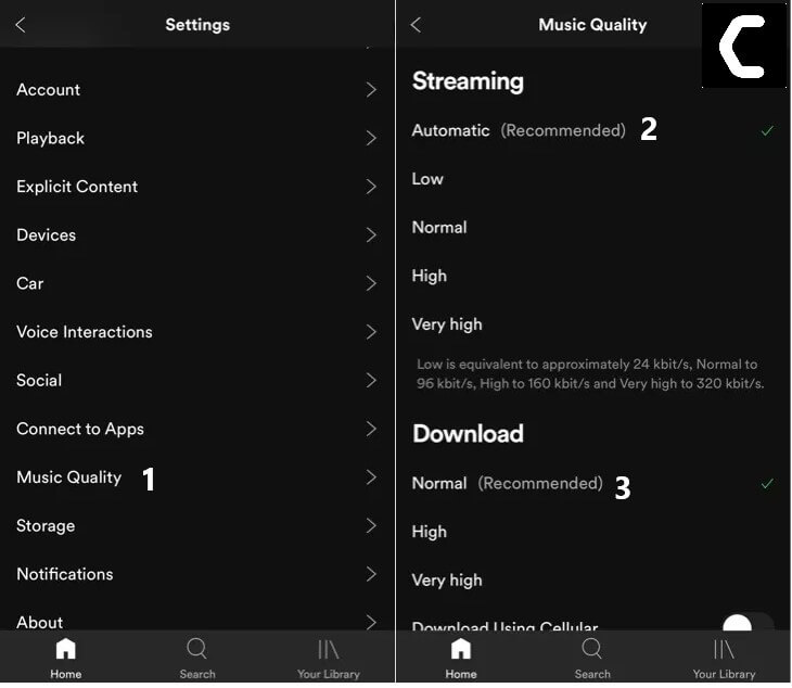 ADJUST MUSIC QUALITY IN THE SPOTIFY MOBILE APP