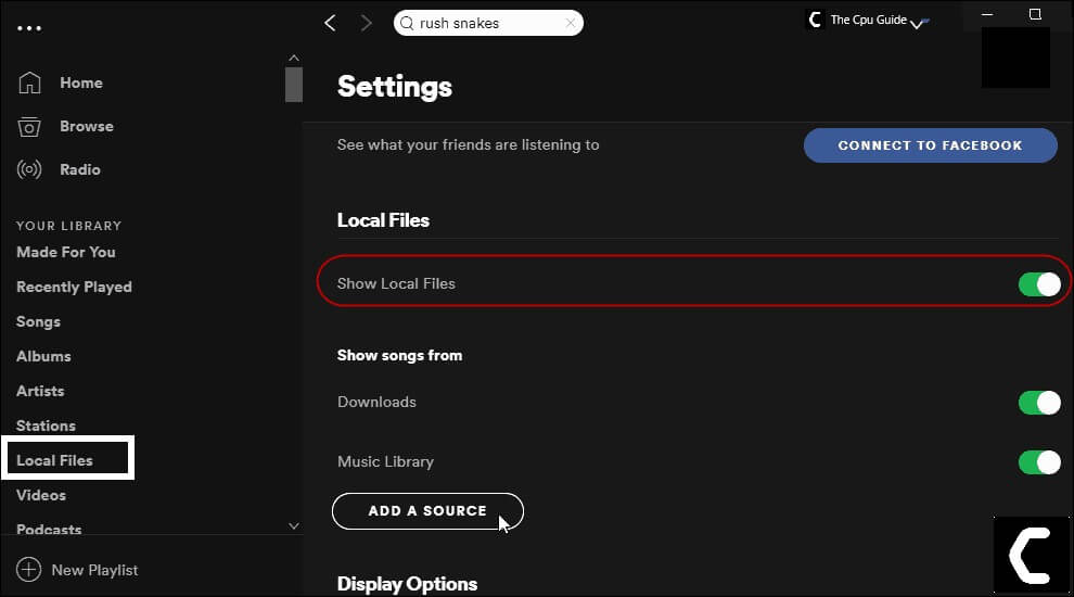 Check the Local Files Location of Spotify