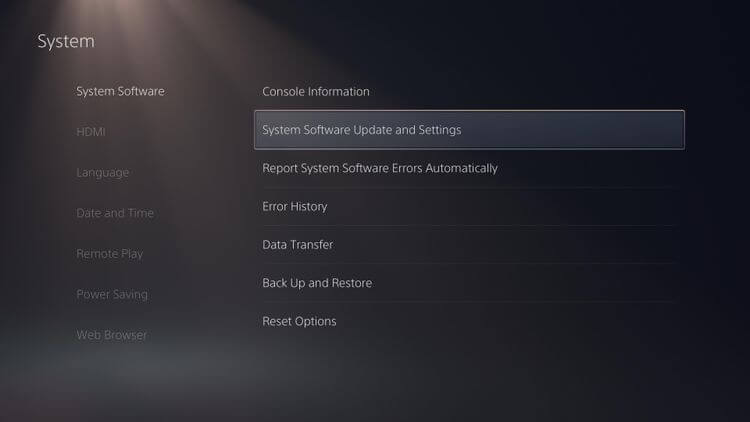 How to Fix PS5​ Queued Download Glitch/Not Downloading Games-System-Software-Update-Settings-Menu