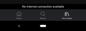 Spotify no internet connection error