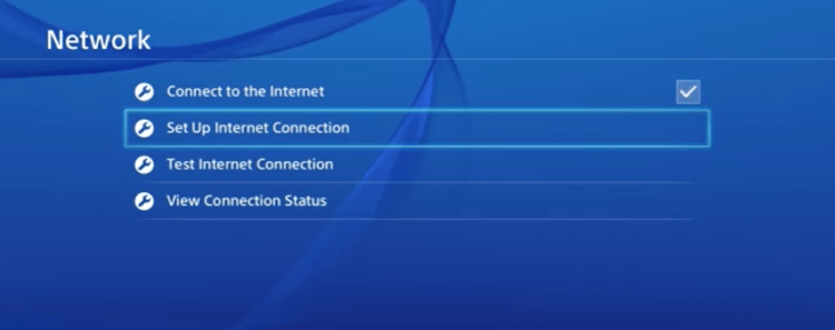 Connect the PS4 to the Internet