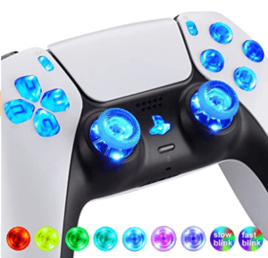 eXtremeRate Multi Colors luminated D pad Thumbstick Share Option Home Face Buttons for PS5 Controller BDM 010 7 Colors 9 Modes DTF LED Kit AMAZON