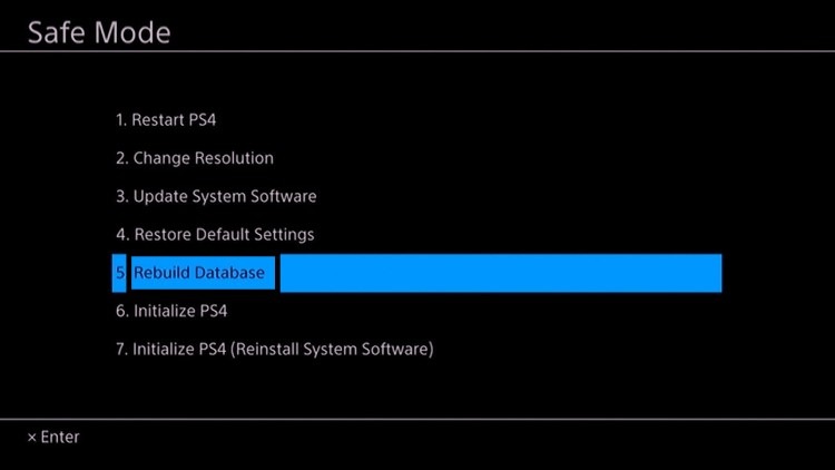 PlayStation-4-rebuild-database PS4 black screen