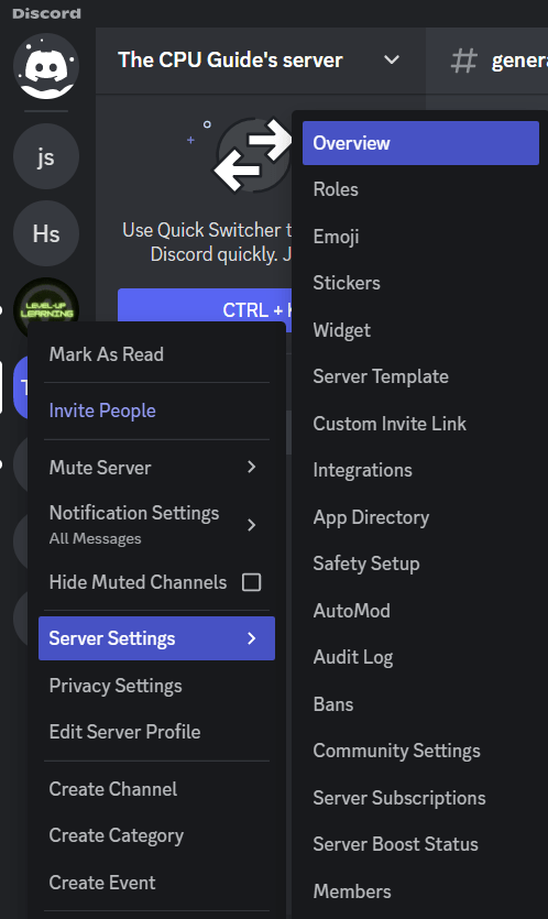 server settings