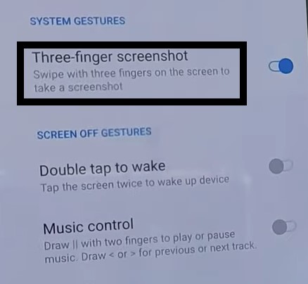 quick gestures How to Take a Screenshot on OnePlus