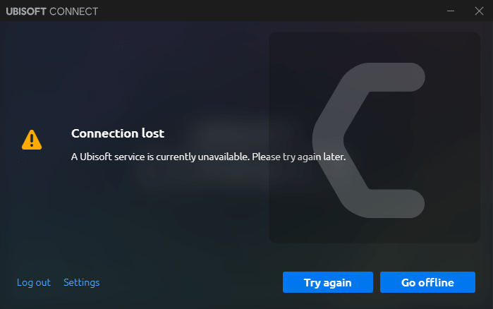 A Ubisoft Service Is Currently Unavailable error 1