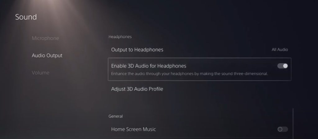 Habilitar Medida de Áudio PS5 3D