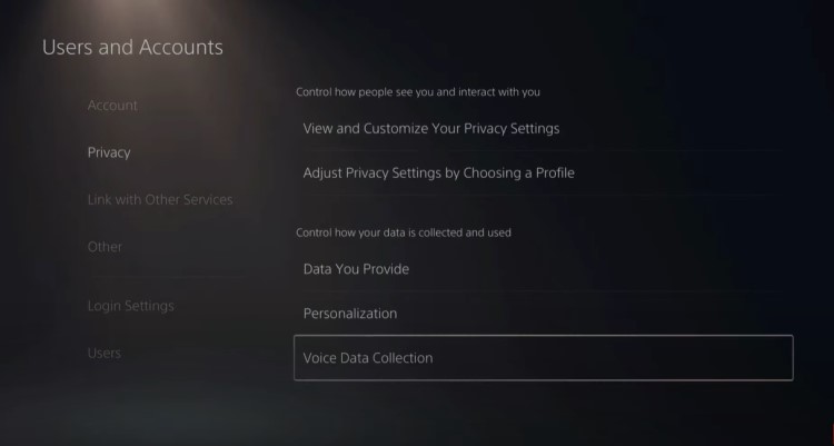 Turn Off Voice Data Collection PS5