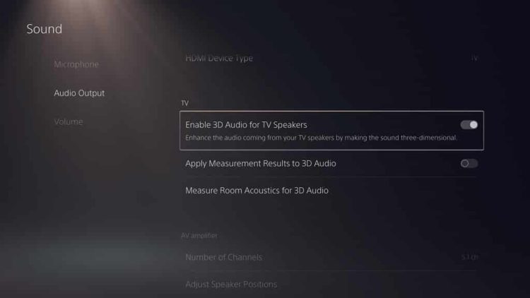 enable-ps5-3d-audio-for-tv-speakers
