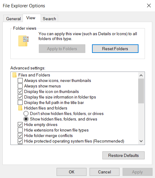 File Explorer Show Hidden files on Windows 10 window show hidden file , windows 10