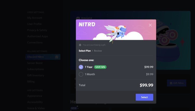 nitro gift discord