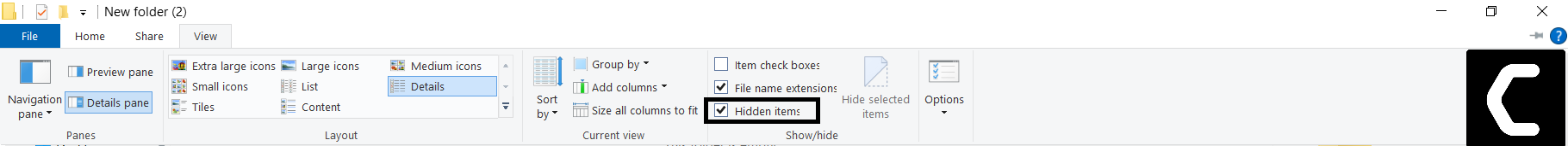 View setting Show Hidden files on Windows 10 window show hidden file , windows 10