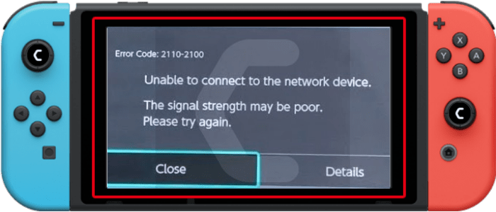 Nintendo Switch Error Code 2110-1100