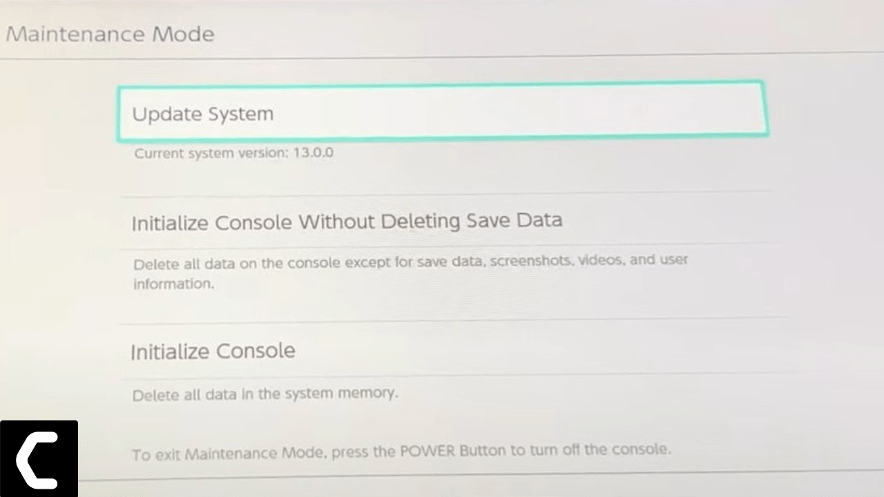 Maintance Mode Update Nintendo Switch From Maintenance Mode