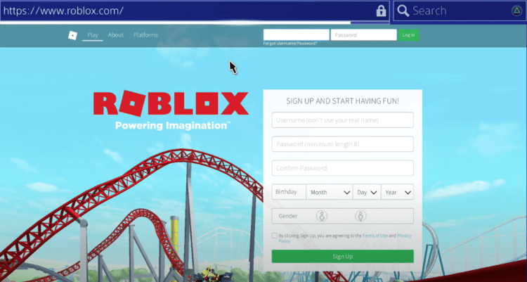 Roblox on PS4 and PS5 login
