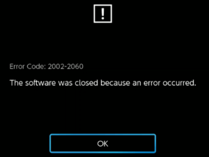 Nintendo Switch Error Code 2002-2060