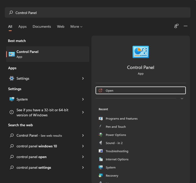 control panel Change Username on Windows 11