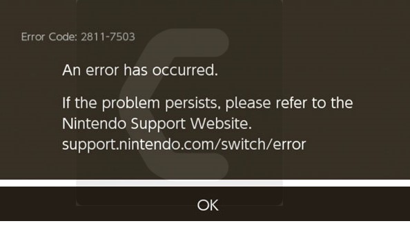 Nintendo Switch Error 2811-7503 ,error code switch, nintendo eshop error code 2811-7503