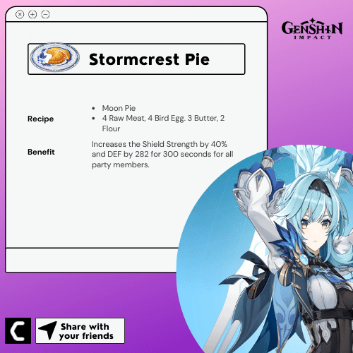 Stormcrest Pie genshin impact special dishes