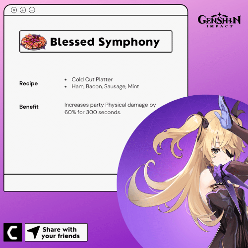 Blessed Symphony genshin impact special dishes