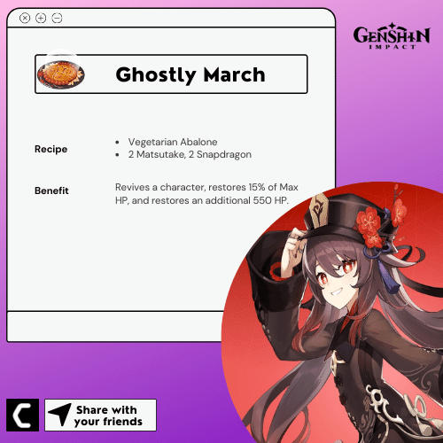 Ghostly March genshin impact special dishes