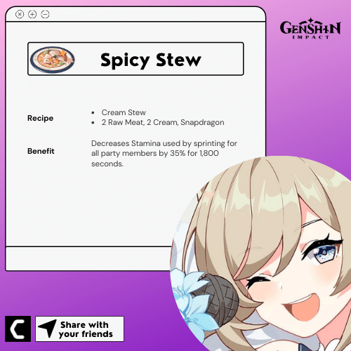 Spicy Stew genshin impact special dishes