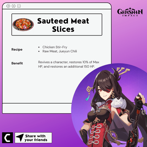 Sauteed Meat Slices genshin impact special dishes
