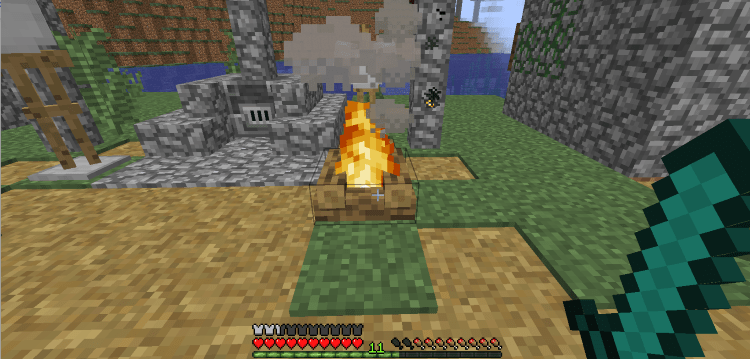 How to Get Honeycomb in Minecraft, Campfire in village
