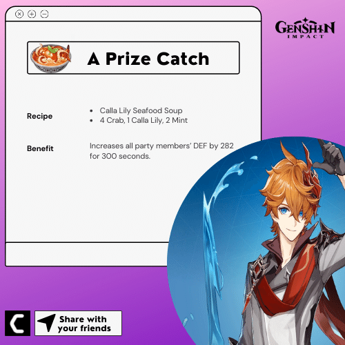 A Prize Catch genshin impact special dishes