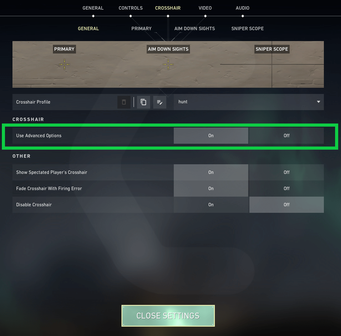Use Advanced Option Crosshair in Valorant, best valorant crosshair, valorant crosshairs,dot crosshair valorant, valorant crosshair settings
