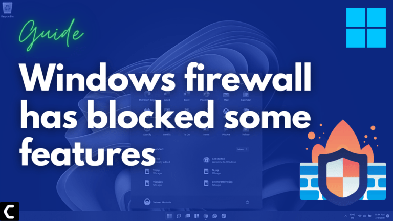 Windows firewall has blocked some features