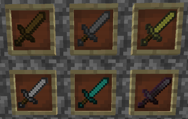 Minecraft Swords, all swords