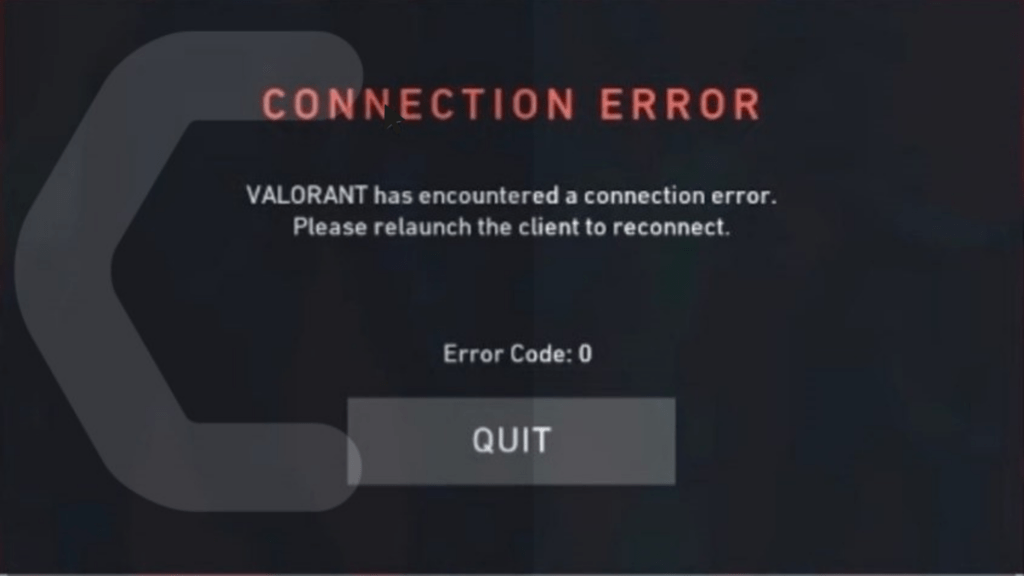Valorant Error Code 0 "Connection Error"