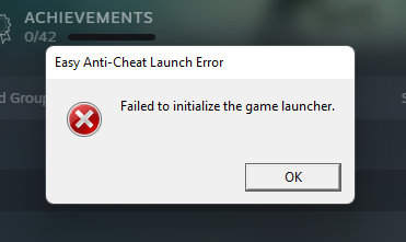 Elden Ring Easy Anti Cheat Launch Error,
Failed to initialize the game launcher Error code 30005