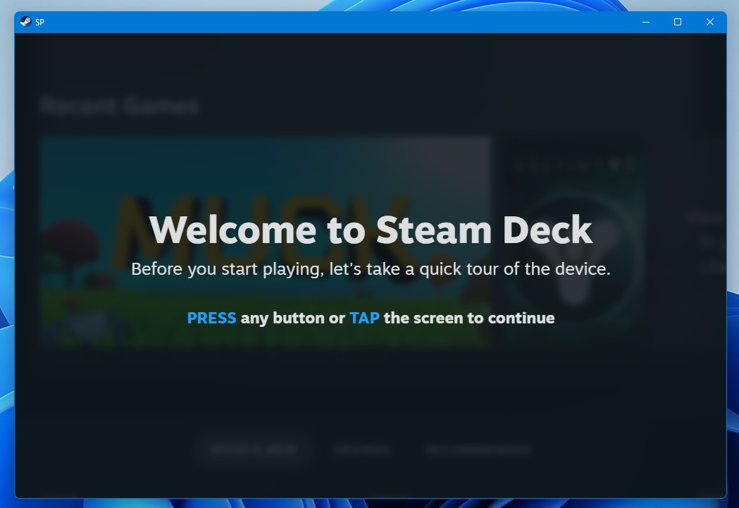 steam deck on pc or laptop