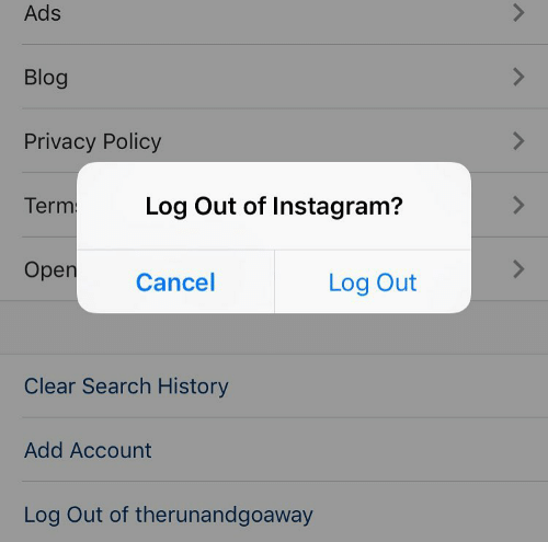 logout instagram