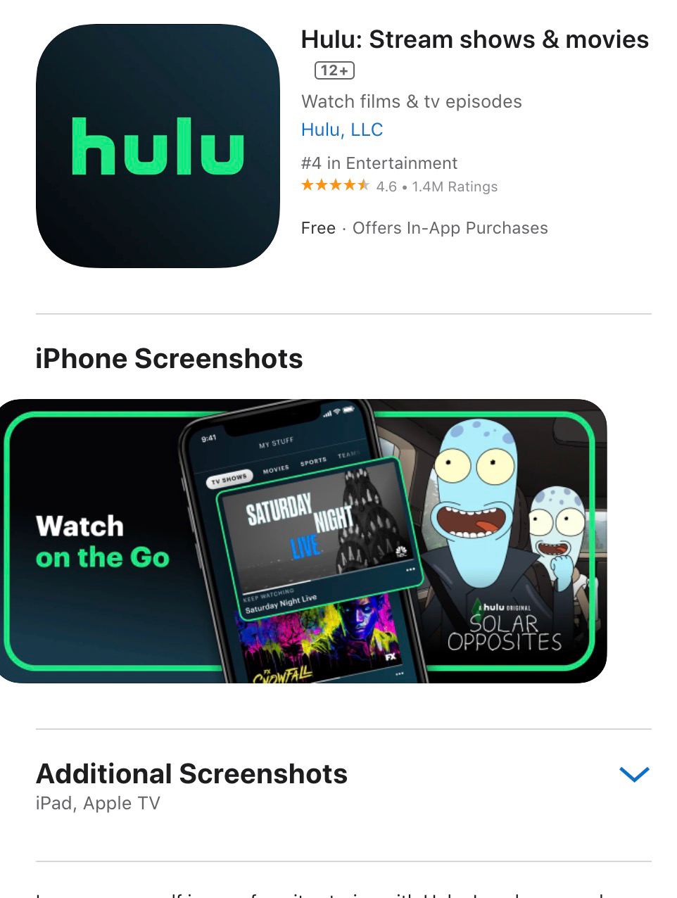 Hulu Error Code rununk13 hulu app store