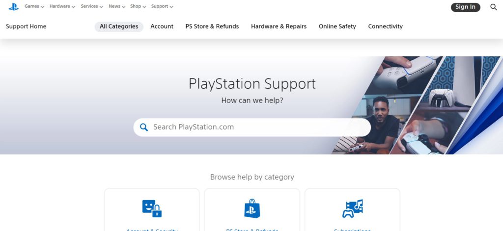 playstation support pic added
