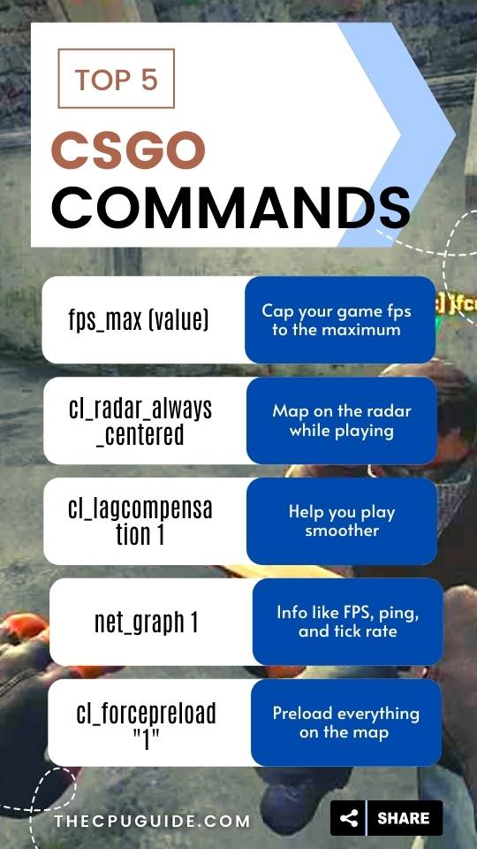 top 5 useful csgo commands