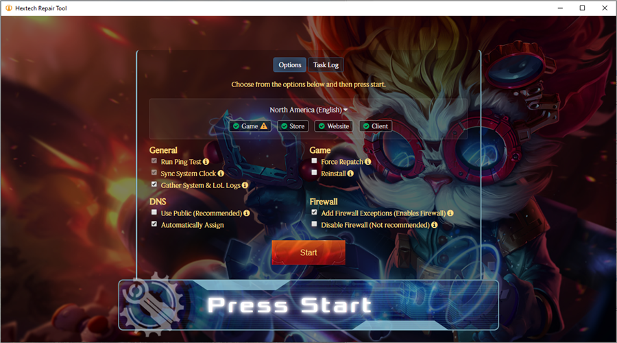 Hextech Repair Tool interface