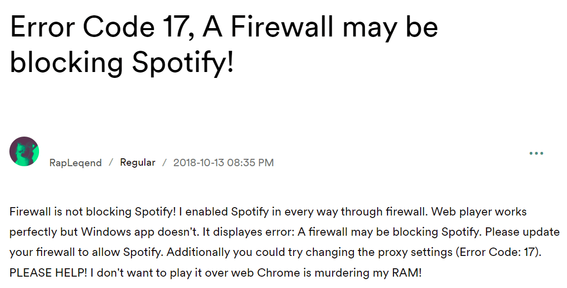 Spotify Error 17 on PC? A Firewall may be blocking Spotify – TCG