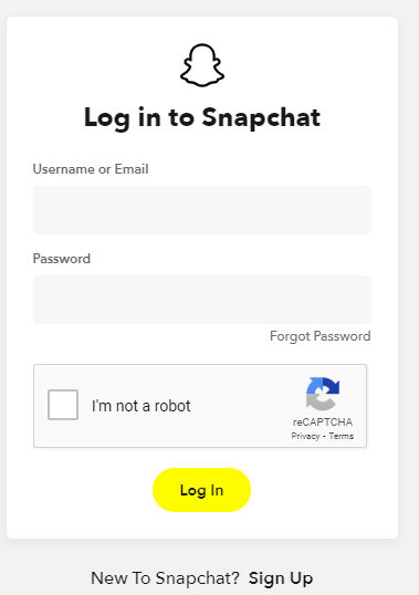Log into Snapchat