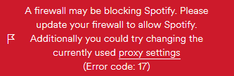 spotify error 17