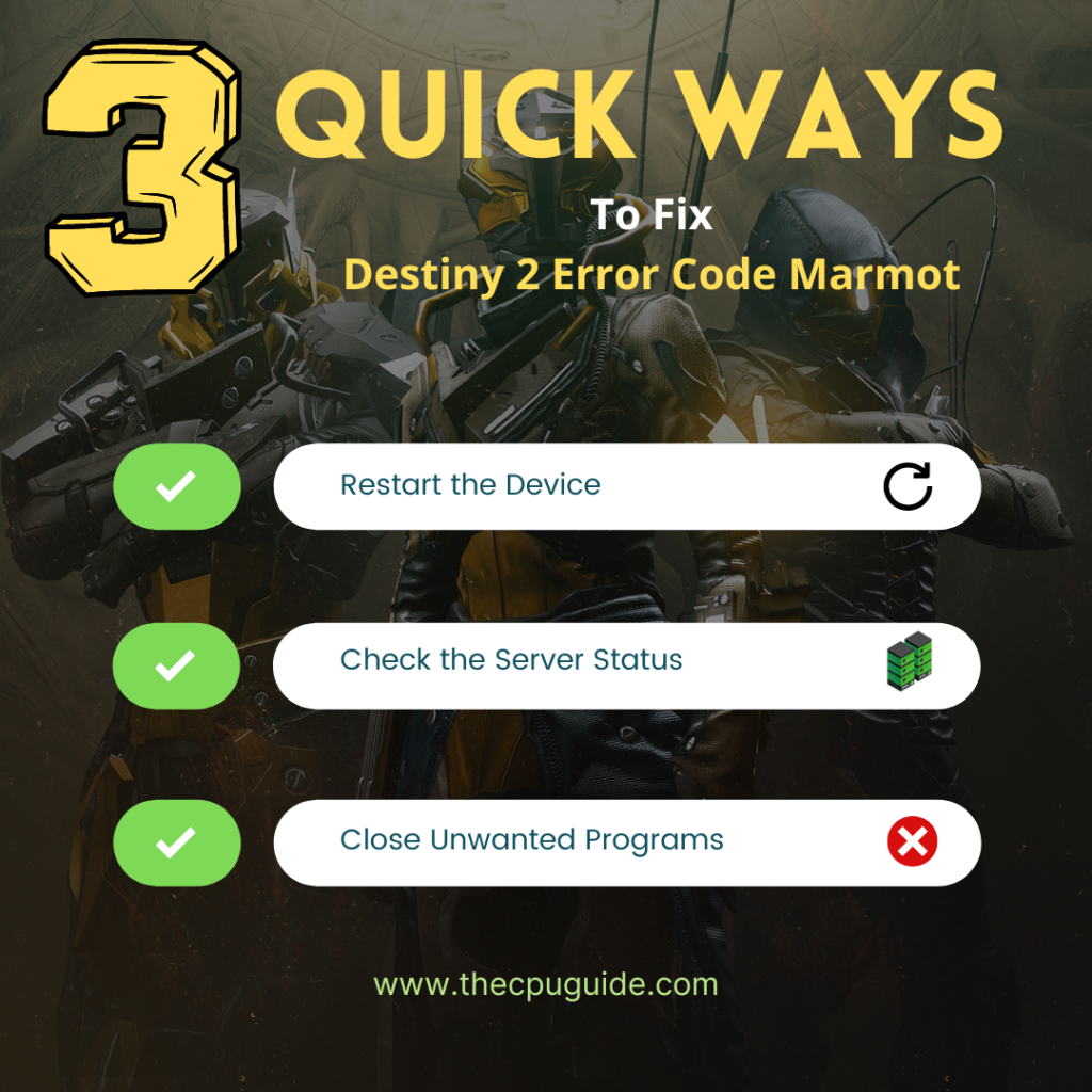 Destiny 2 Error Code Marmot [Super Guide]