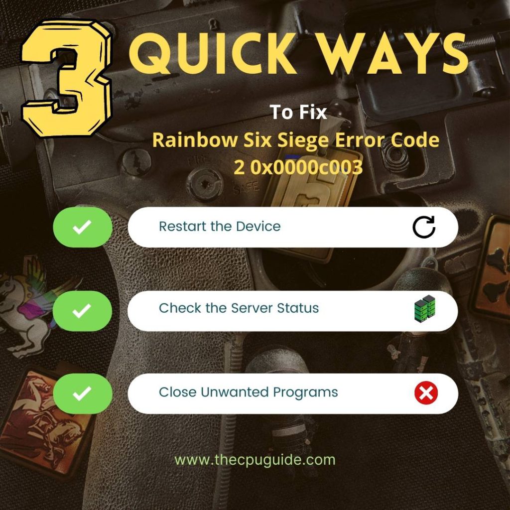 Rainbow Six Siege Error Code 2 0x0000c003 fun art